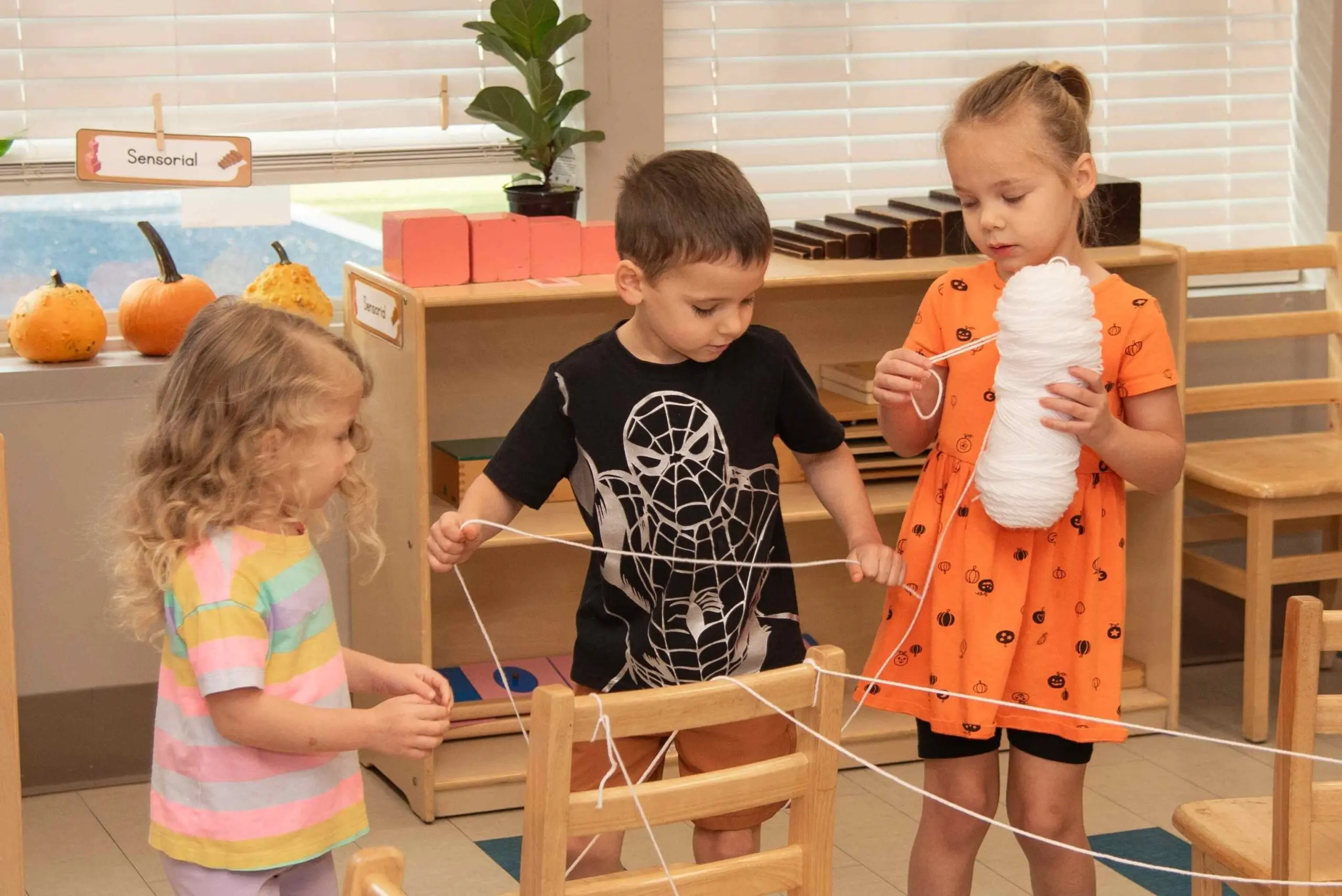 Children working independently.